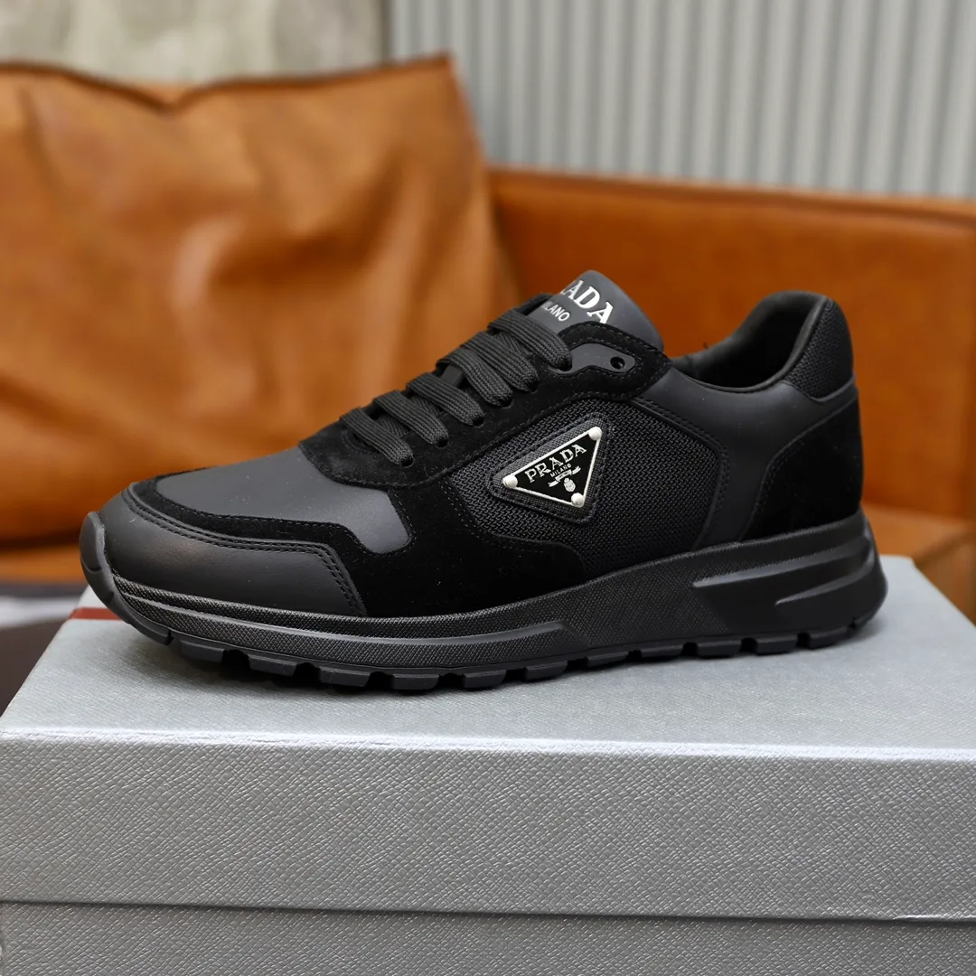 Men's shoes 💰600💰🙅‍♂️🙅‍♂️🙅‍♂️ [PRADA] Prada - High-end quality original order - Upper: Nappa calfskin, tumbled calfskin spliced stretch cloth surface, tongue high frequency brand logo - Lining: water-dyed cowhide - Outsole: ultra-light TPU foam rubber; two-color molded outsole -Ultra-high quality control and fine workmanship: outstanding (high-end, extravagance, grade) -Size: 38-44 (45 can be customized)